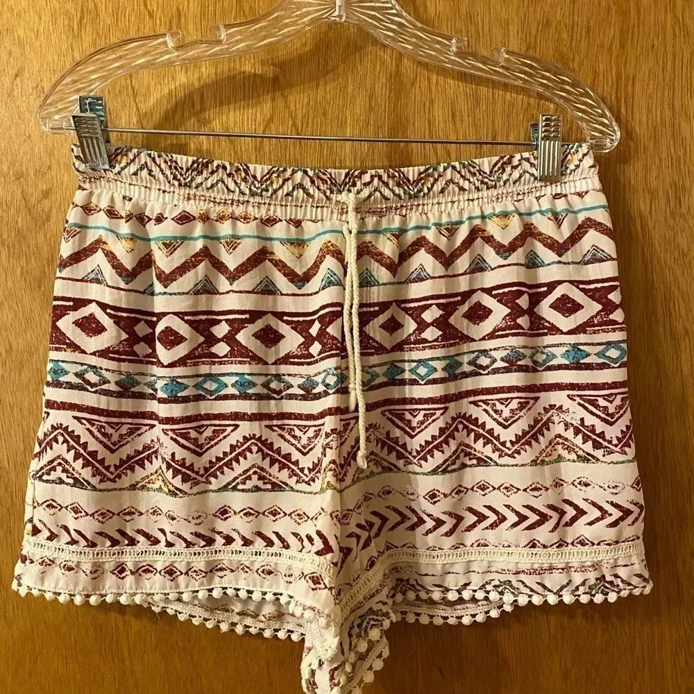About A Girl Cheeky Short Shots with PomPom Trim, Multi- Color, Size Large